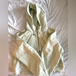Lululemon Cropped Half Zip Scuba Hoodie Light Green